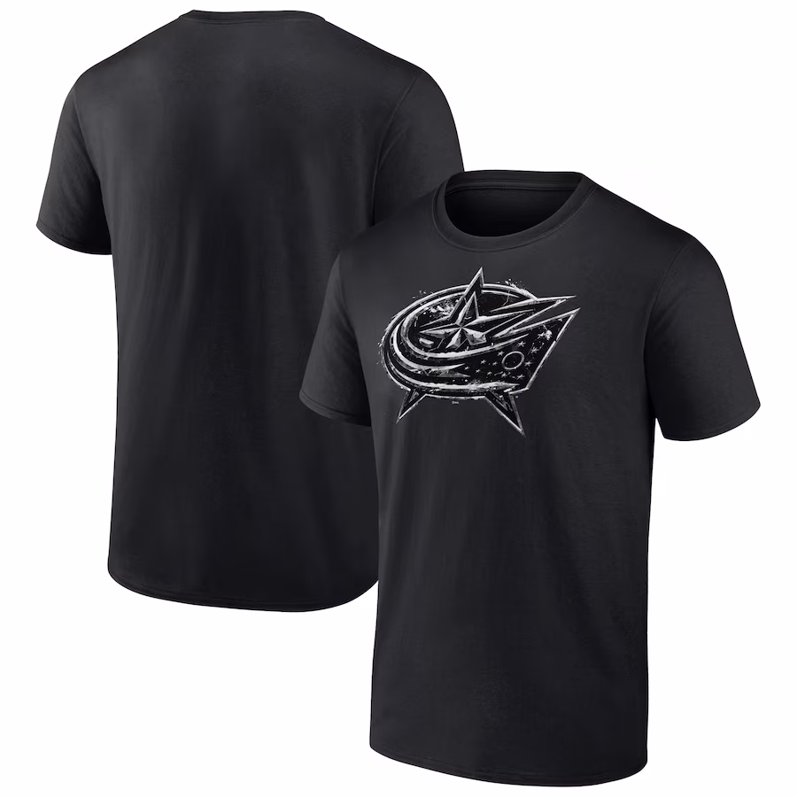 Men's Columbus Blue Jackets Black Iced Out T-Shirt
