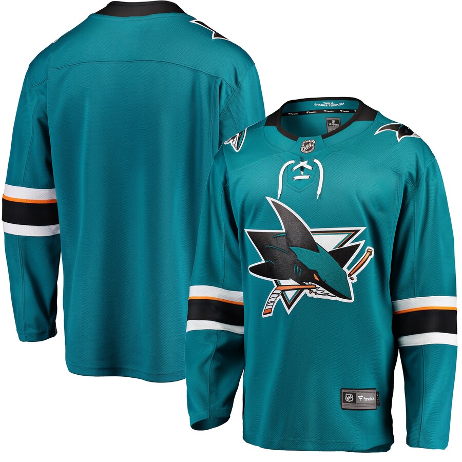 Men's San Jose Sharks Fanatics Branded Teal Breakaway Home Jersey