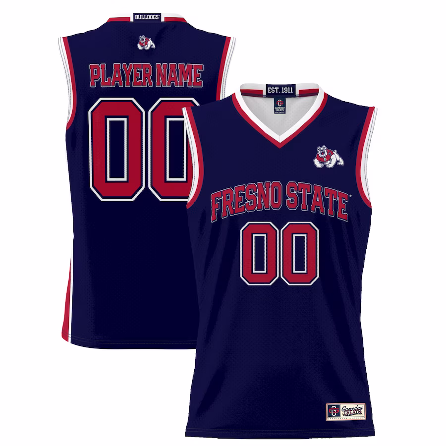 Fresno State Bulldogs GameDay Greats Unisex  Lightweight NIL Pick-A-Player Basketball Jersey - Navy