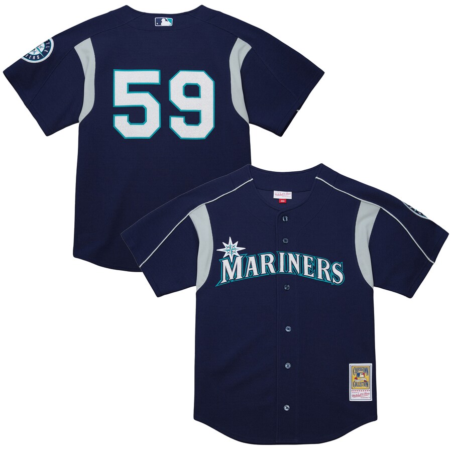 Men's Seattle Mariners Felix Hernandez Mitchell & Ness Navy Cooperstown Collection Batting Practice Jersey