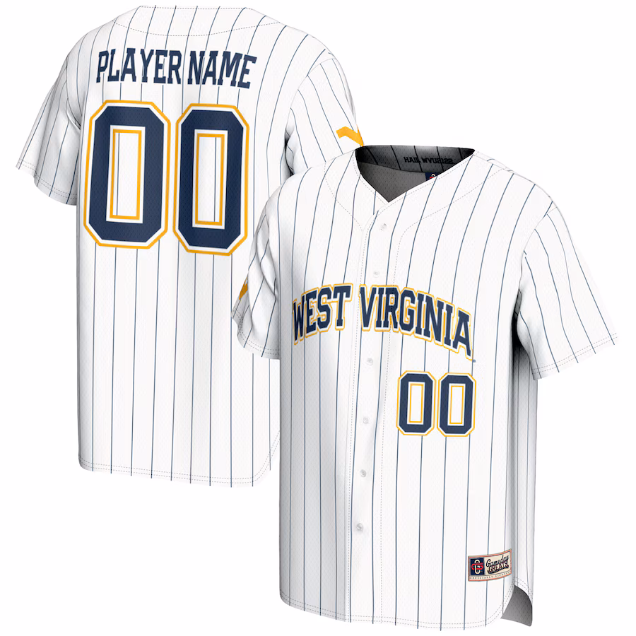 West Virginia Mountaineers GameDay Greats Youth NIL Pick-A-Player Lightweight Baseball Jersey - White