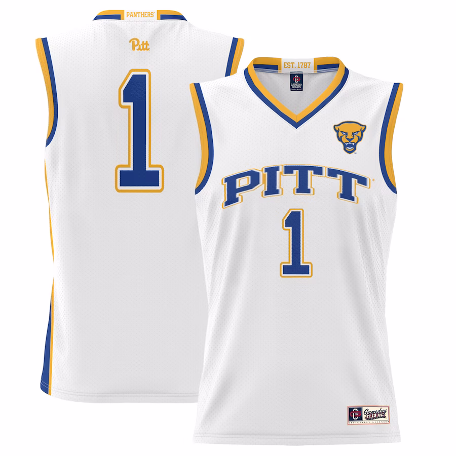 #1 Pitt Panthers GameDay Greats Youth LIghtweight Basketball Jersey - White