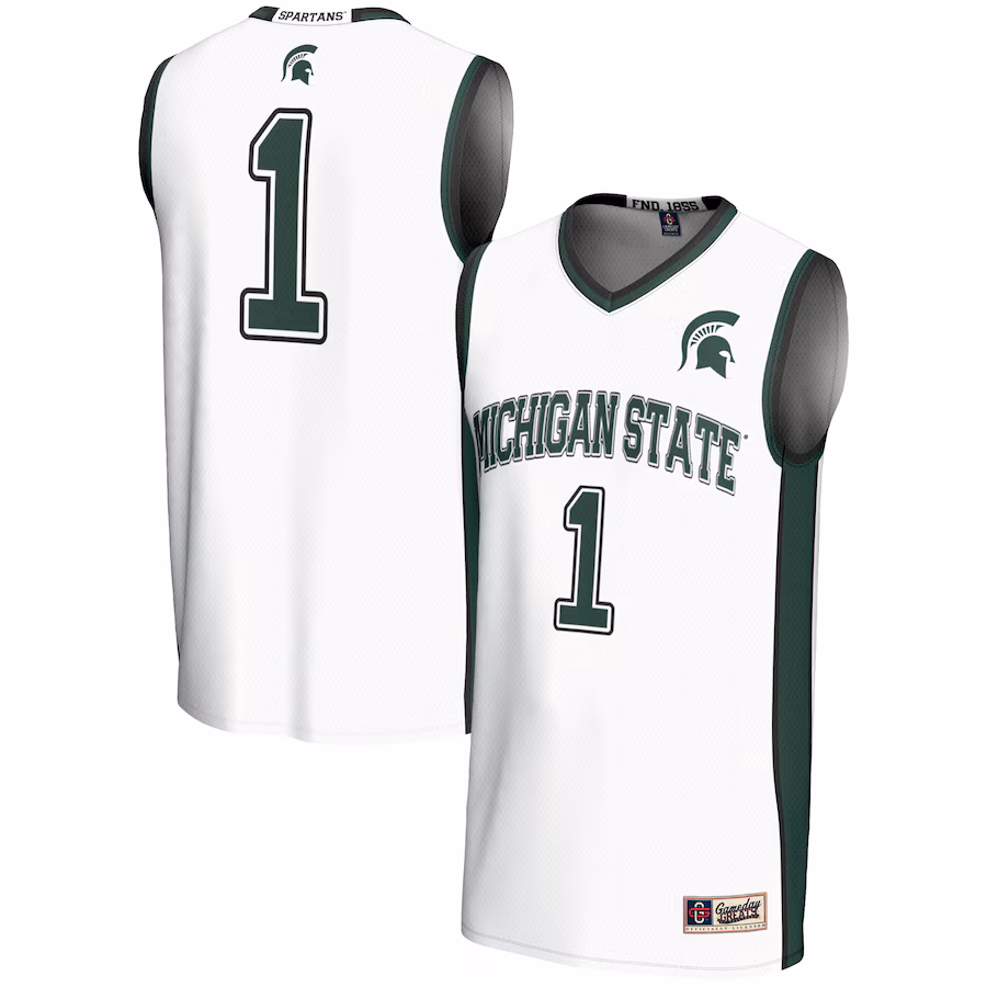 Youth GameDay Greats White #1 Michigan State Spartans Lightweight Basketball Jersey