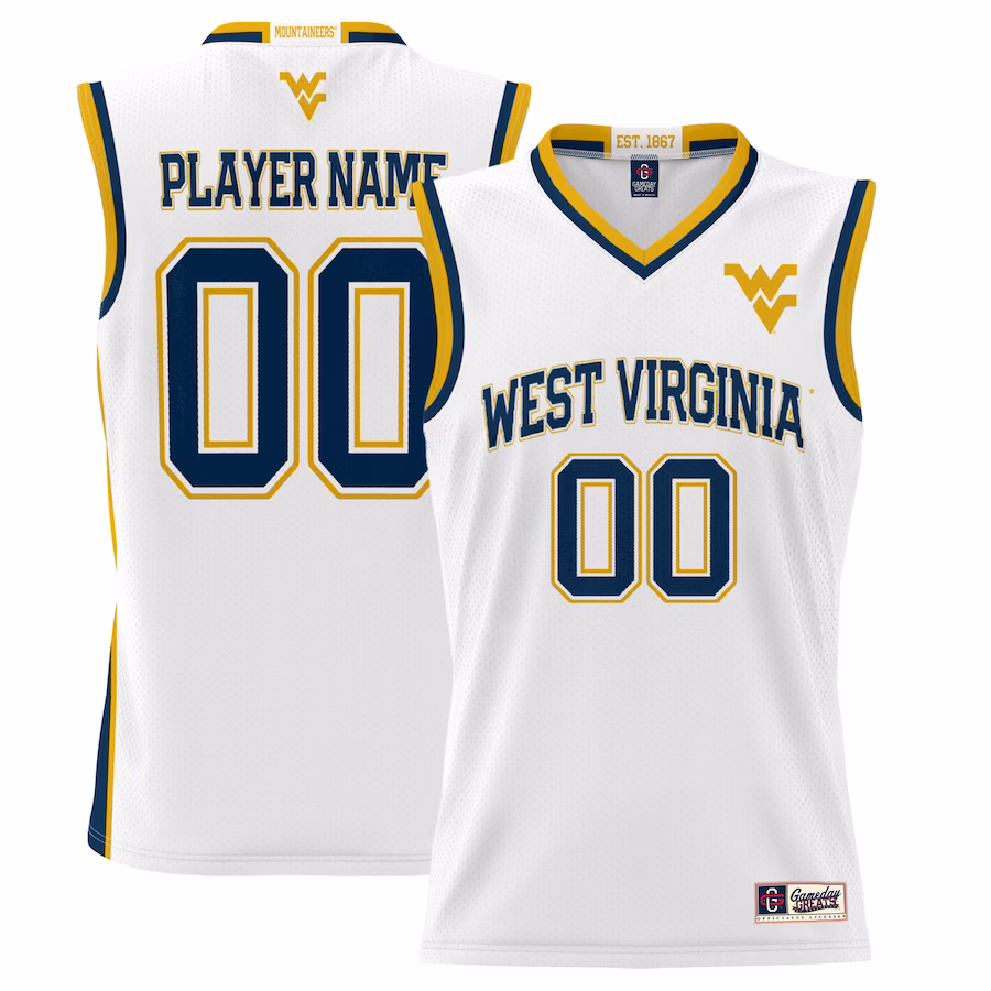 West Virginia Mountaineers GameDay Greats Youth NIL Pick-A-Player Women's Lightweight Basketball Jersey - White