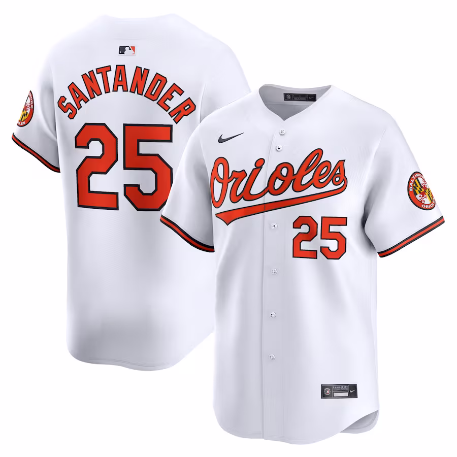 Men's Baltimore Orioles Anthony Santander Nike White Home Limited Player Jersey