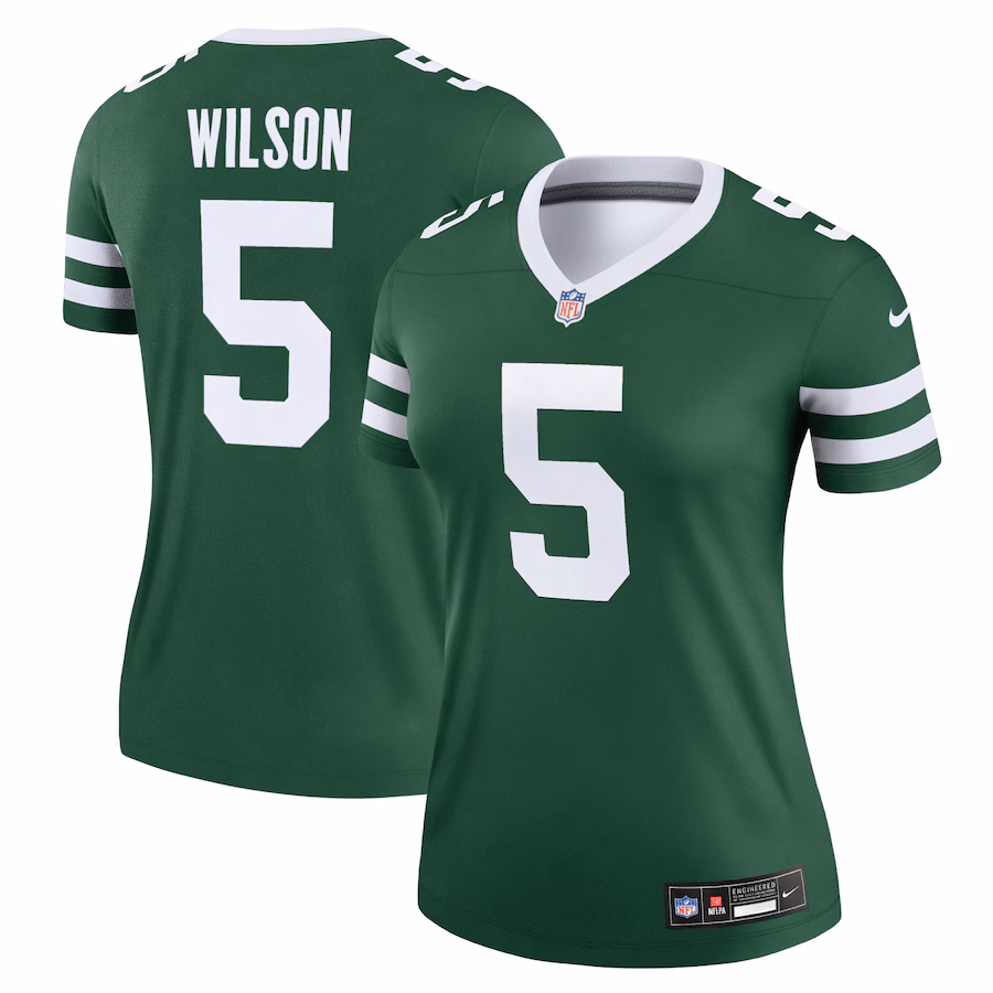 Women's New York Jets Garrett Wilson Nike Legacy Green Legend Player Performance Top
