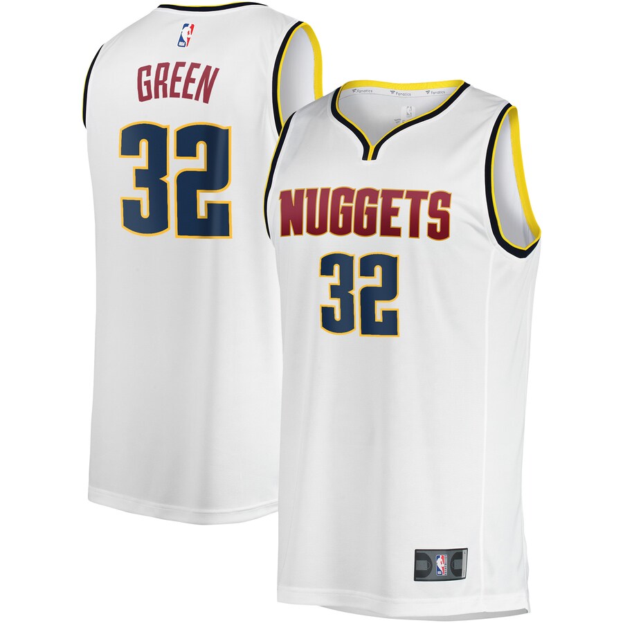 Men's Denver Nuggets Jeff Green Fanatics White Fast Break Player Jersey - Association Edition