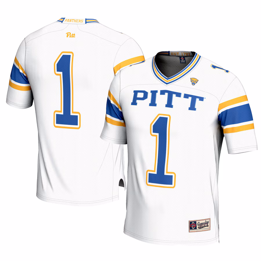Men's GameDay Greats #1 White Pitt Panthers Football Jersey