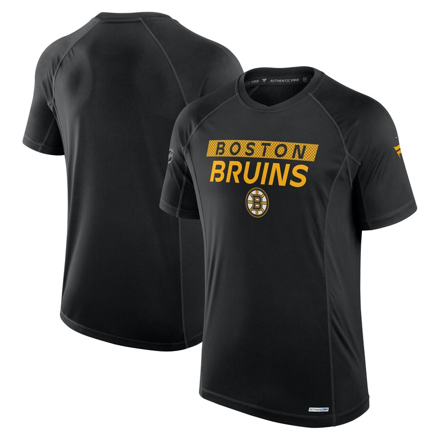 Men's Boston Bruins Fanatics Black Authentic Pro Rink Tech T-Shirt