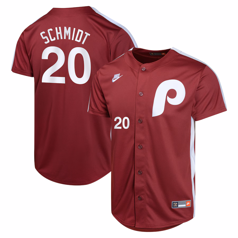 Youth Philadelphia Phillies Mike Schmidt Nike Burgundy Cooperstown Collection Limited Player Jersey