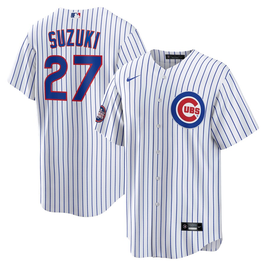 Men's Chicago Cubs Seiya Suzuki Nike White 2025 MLB World Tour: Tokyo Series Home Replica Player Jersey