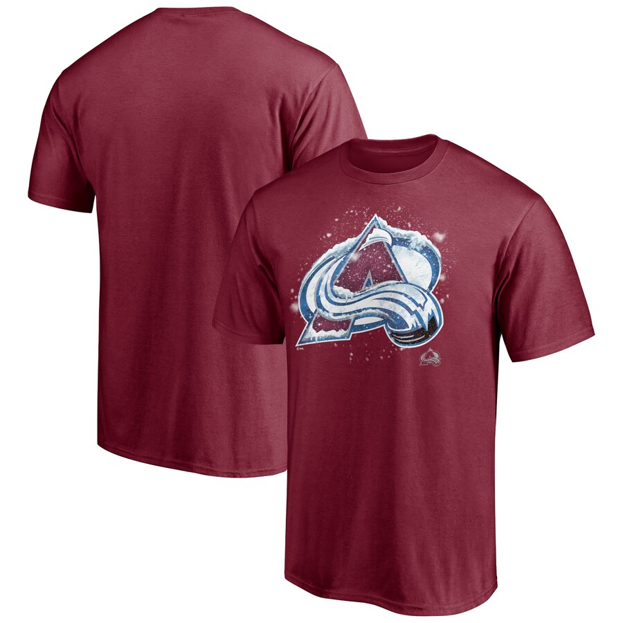 Men's Colorado Avalanche Burgundy Snow Logo T-Shirt