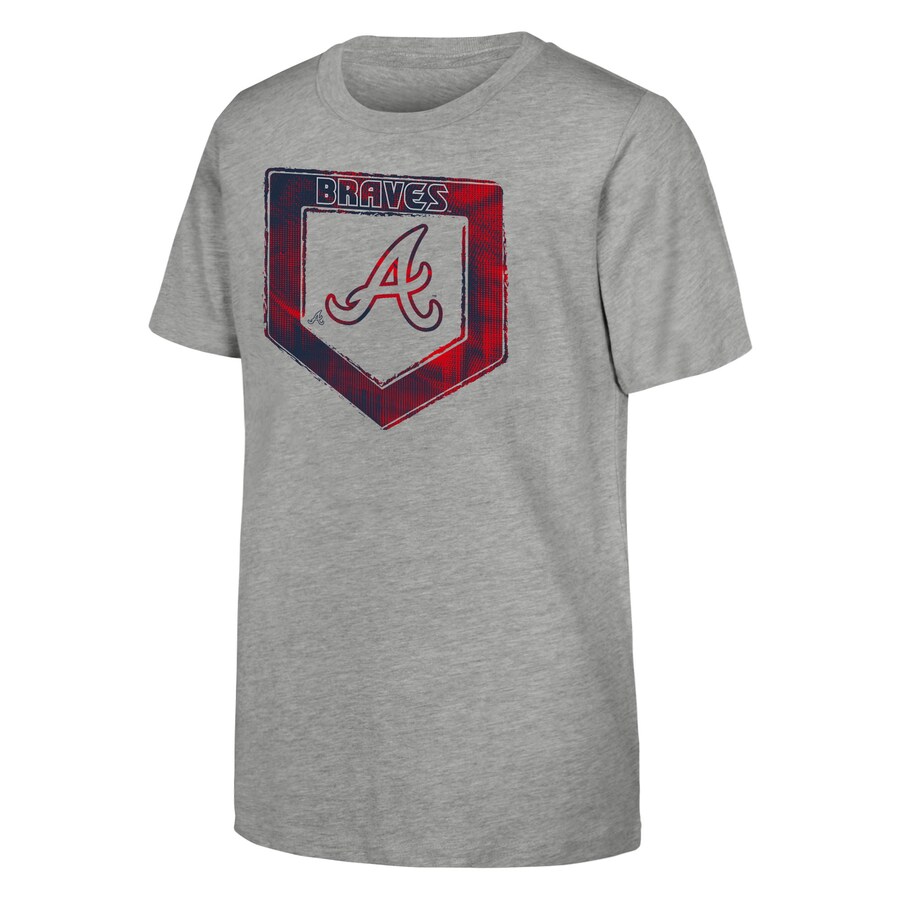 Youth Atlanta Braves Heather Gray Stolen Base T-Shirt