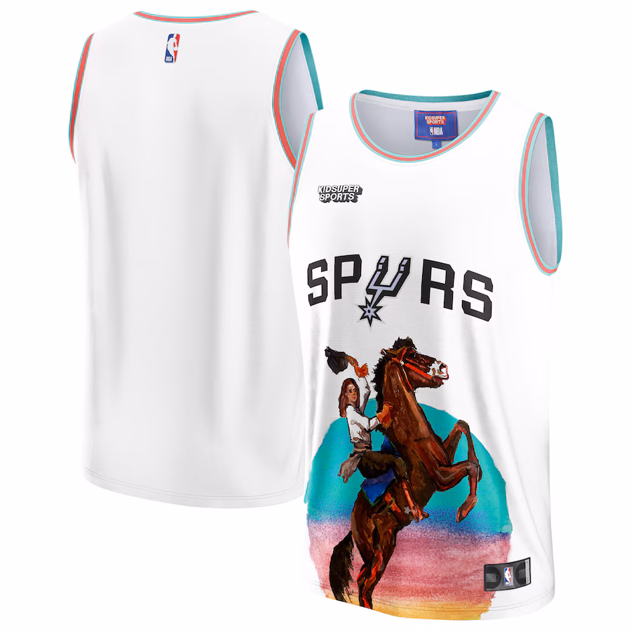 Unisex San Antonio Spurs NBA & KidSuper Studios by Fanatics White Hometown Jersey