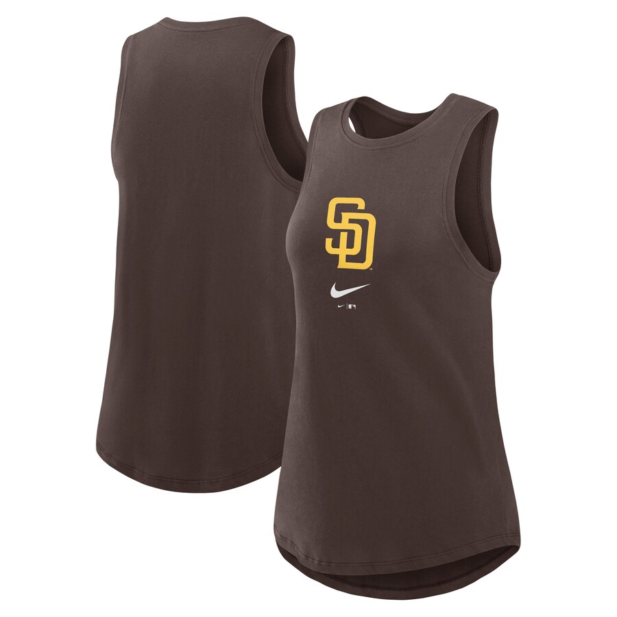 Women's San Diego Padres Nike Brown Legacy Icon High Neck Performance Tank Top