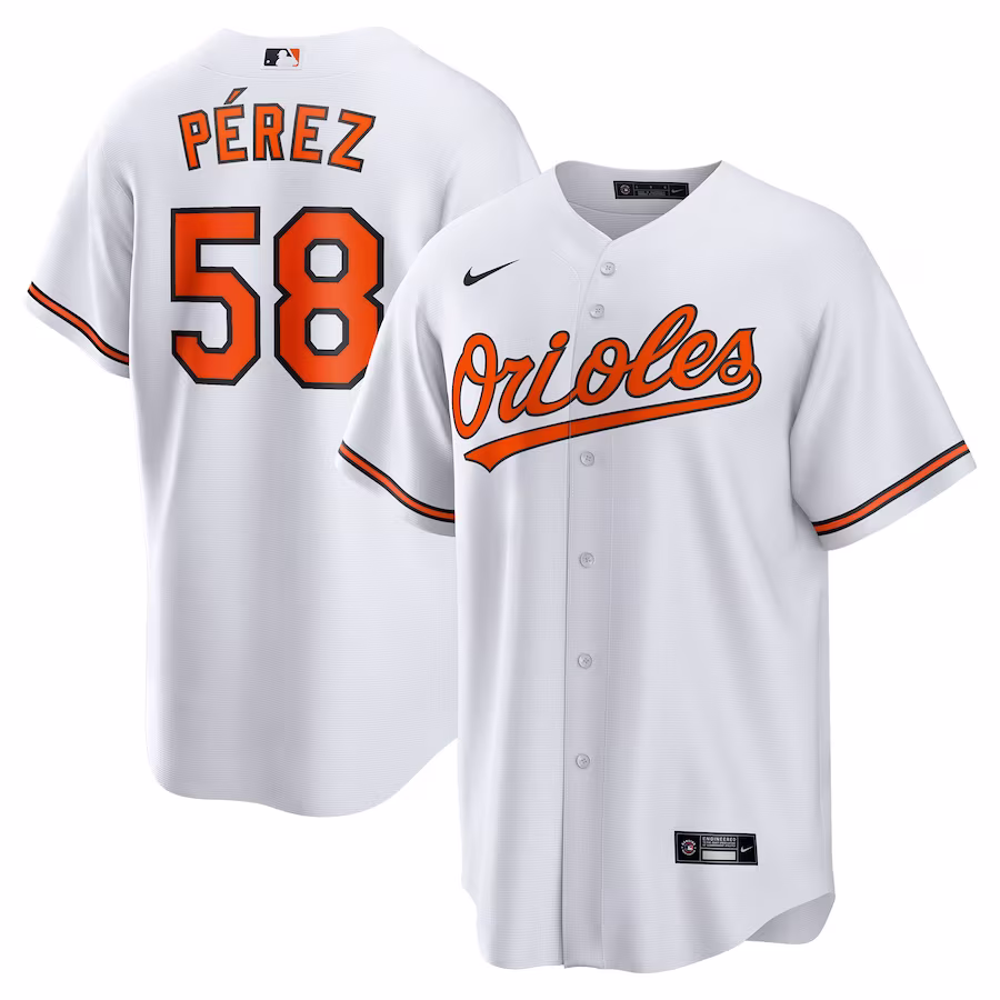 Men's Baltimore Orioles Cionel Pérez Nike White Home  Replica Player Jersey