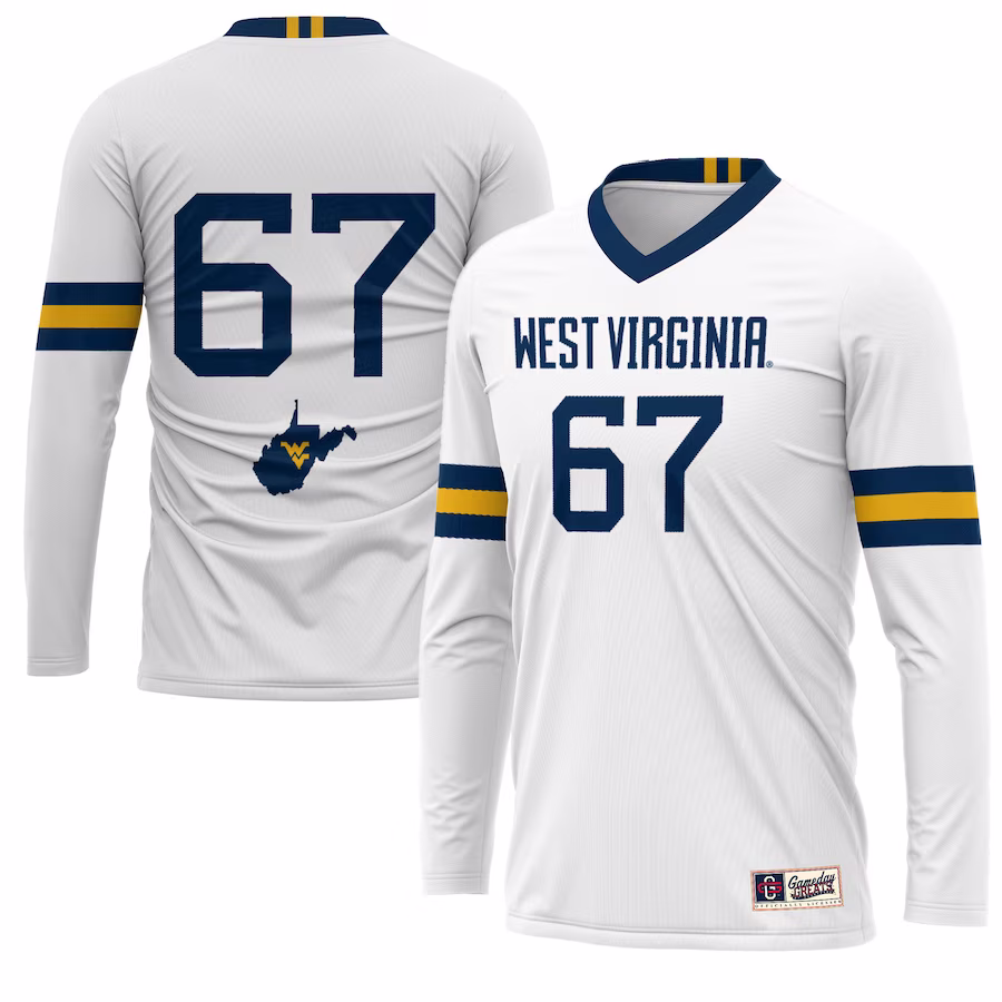 #1 West Virginia Mountaineers GameDay Greats Unisex Lightweight Volleyball Jersey - White