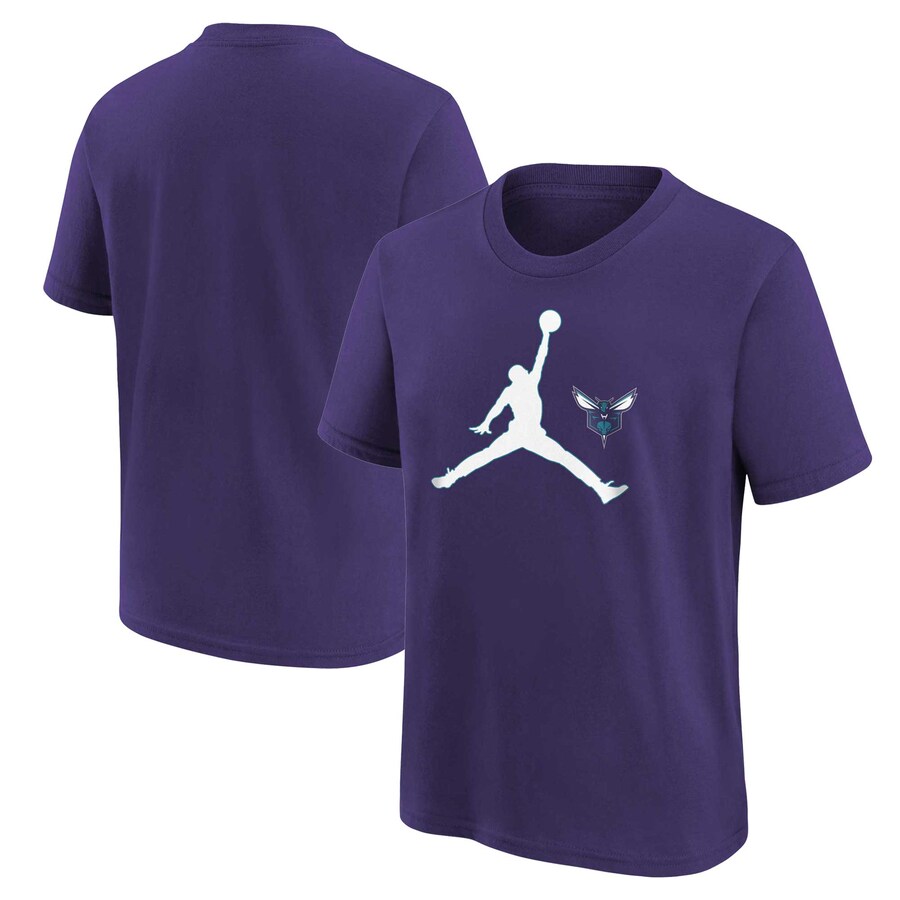 Youth Charlotte Hornets Jordan Brand Purple Essential Swoosh T-Shirt