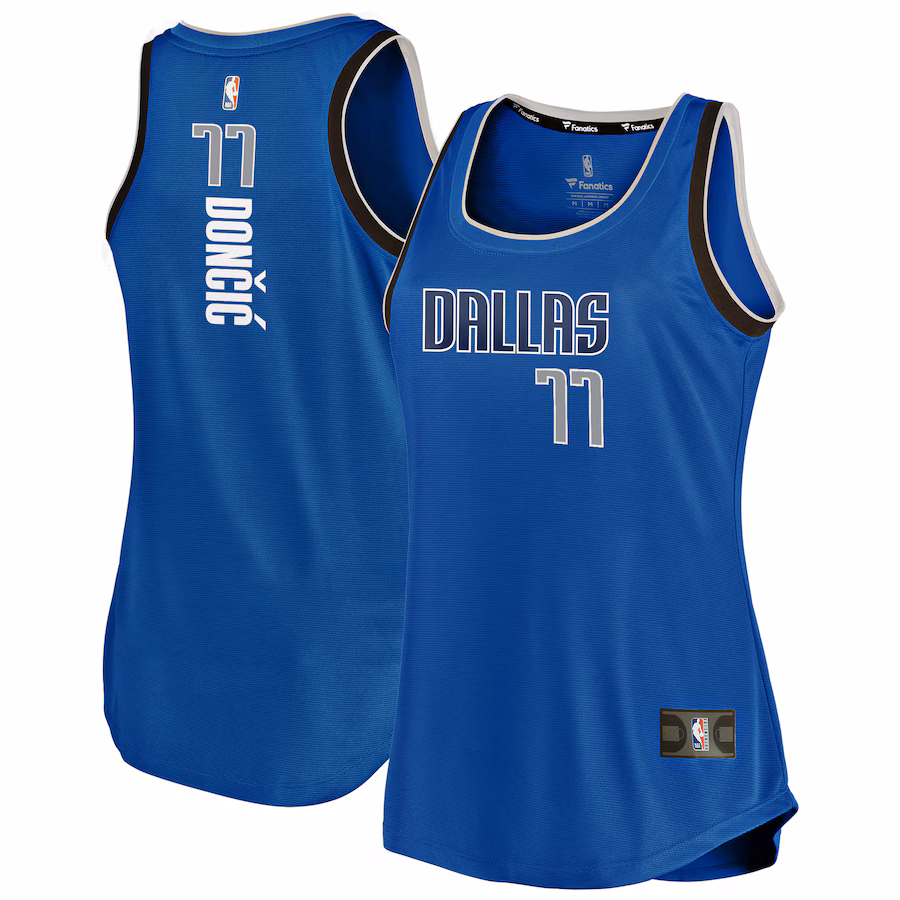 Women's Dallas Mavericks Luka Doncic Fanatics Blue Fast Break Team Tank Jersey - Icon Edition