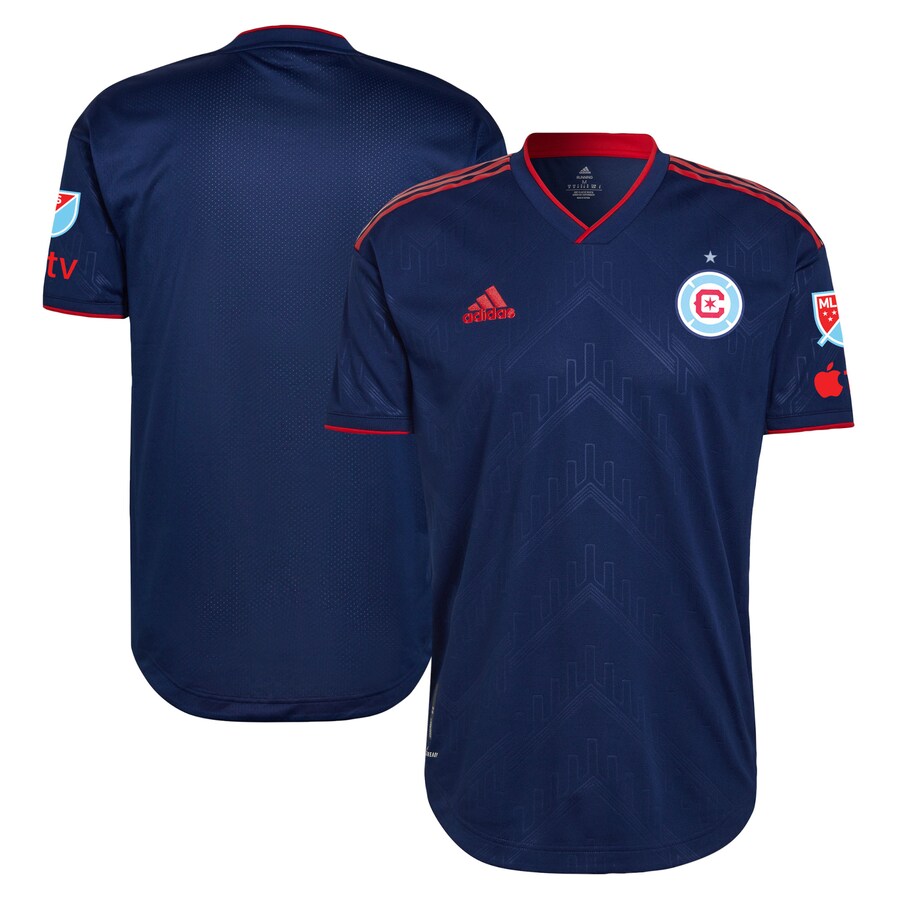 Men's Chicago Fire adidas Blue 2023 Water Tower Kit Authentic Jersey
