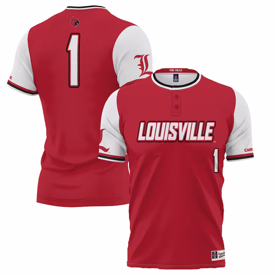 #1 Louisville Cardinals GameDay Greats Youth Lightweight Softball Jersey - Red