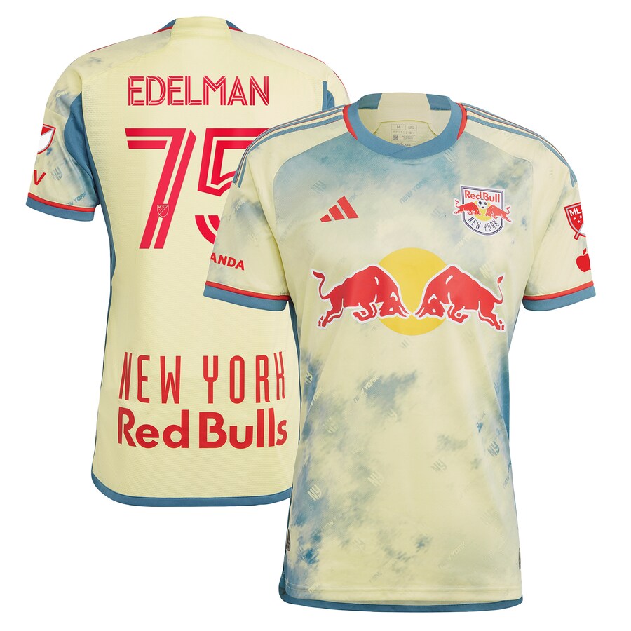 Men's New York Red Bulls Daniel Edelman adidas Yellow 2023 Daniel Patrick Kit Authentic Jersey
