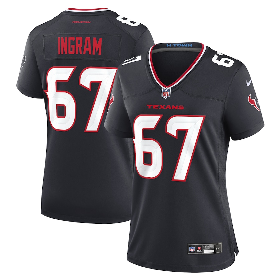 Women's Houston Texans Ed Ingram Nike Navy Team Game Jersey