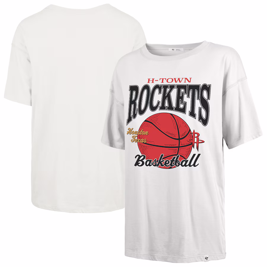 Women's Houston Rockets  '47 White City Edition Down Court Sadie T-Shirt