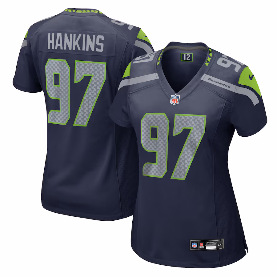 Women's Seattle Seahawks Johnathan Hankins Nike College Navy Team Game Jersey