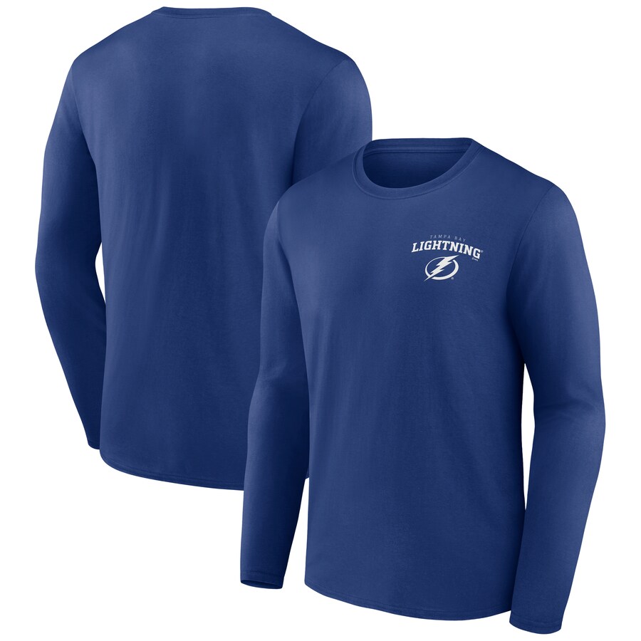 Men's Tampa Bay Lightning Blue Team Lockup Long Sleeve T-Shirt