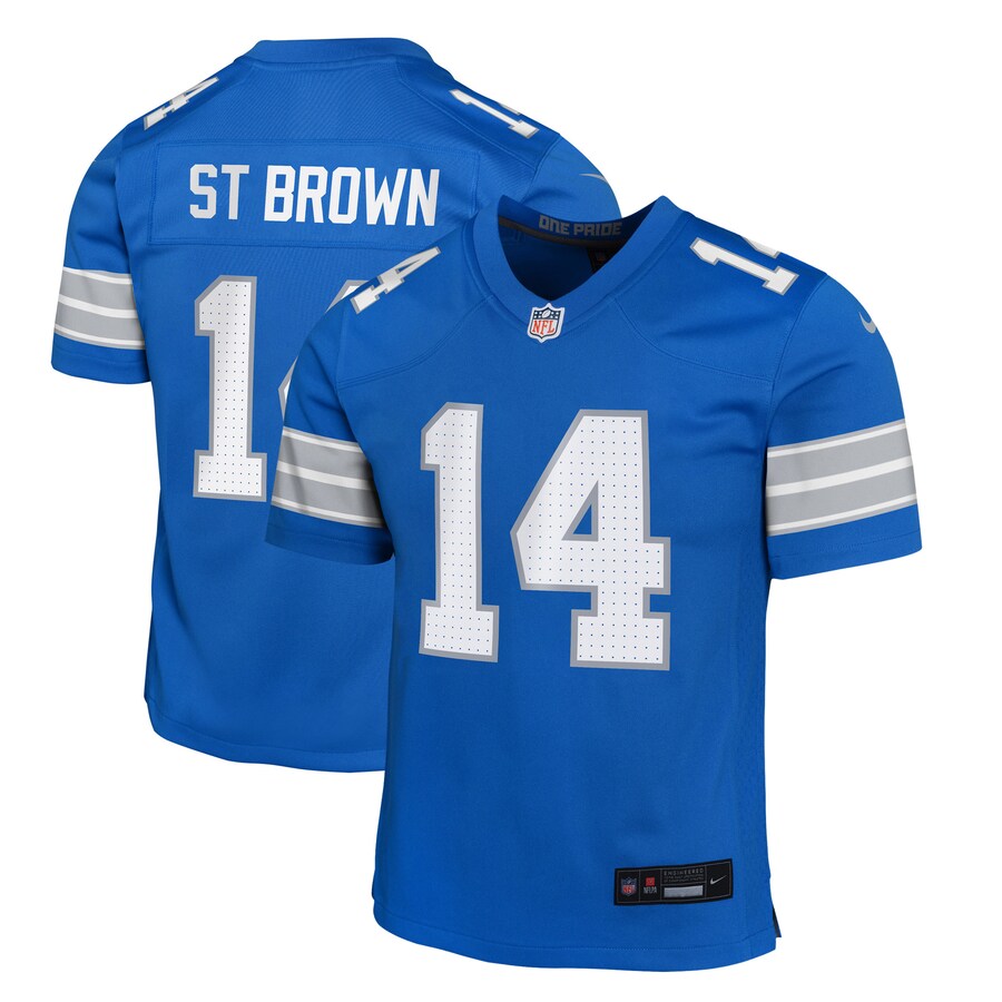 Youth Detroit Lions Amon-Ra St. Brown Nike Blue Game Jersey