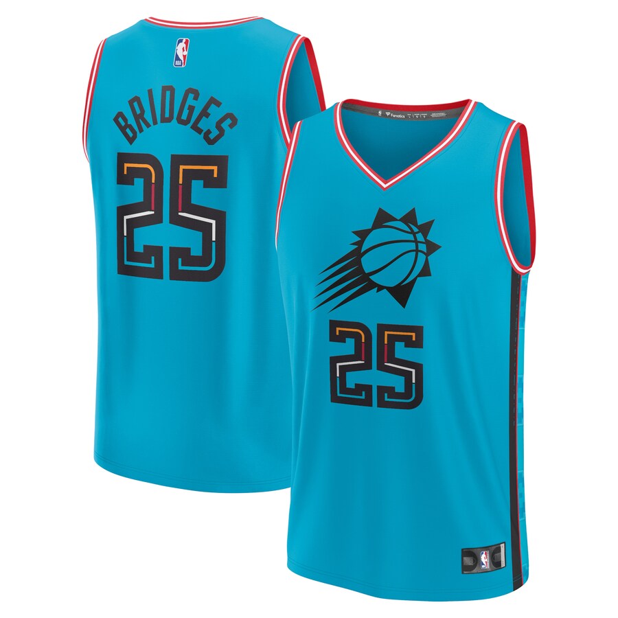 Youth Phoenix Suns Mikal Bridges Fanatics Turquoise 2022/23 Fastbreak Jersey - City Edition