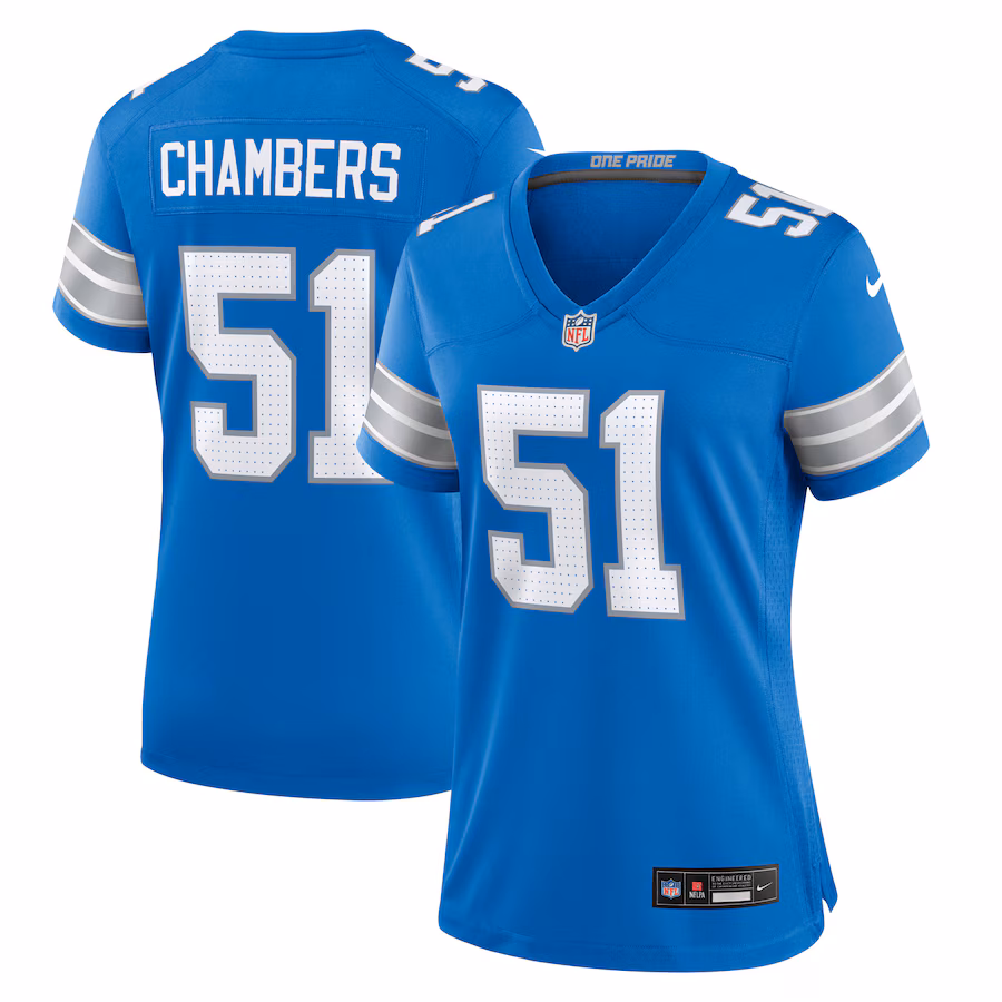 Women's Detroit Lions Steele Chambers Nike  Blue Game Jersey