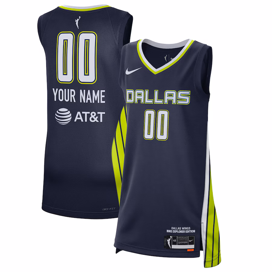 Unisex Dallas Wings Nike Navy 2021 Explorer Edition Victory Custom Jersey