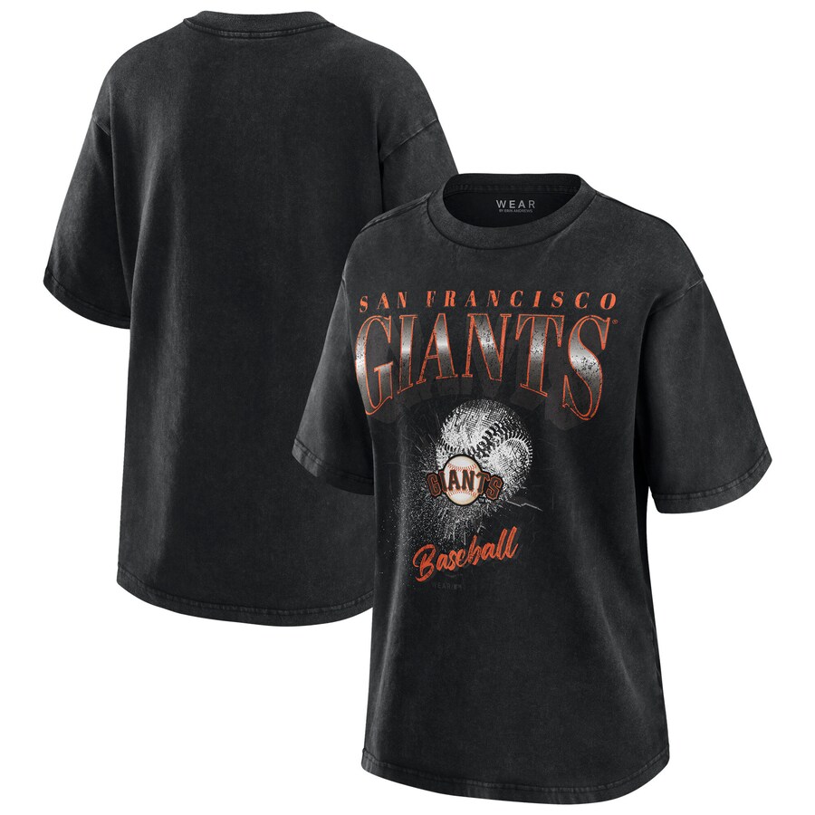 Women's San Francisco Giants WEAR by Erin Andrews Charcoal Boyfriend T-Shirt