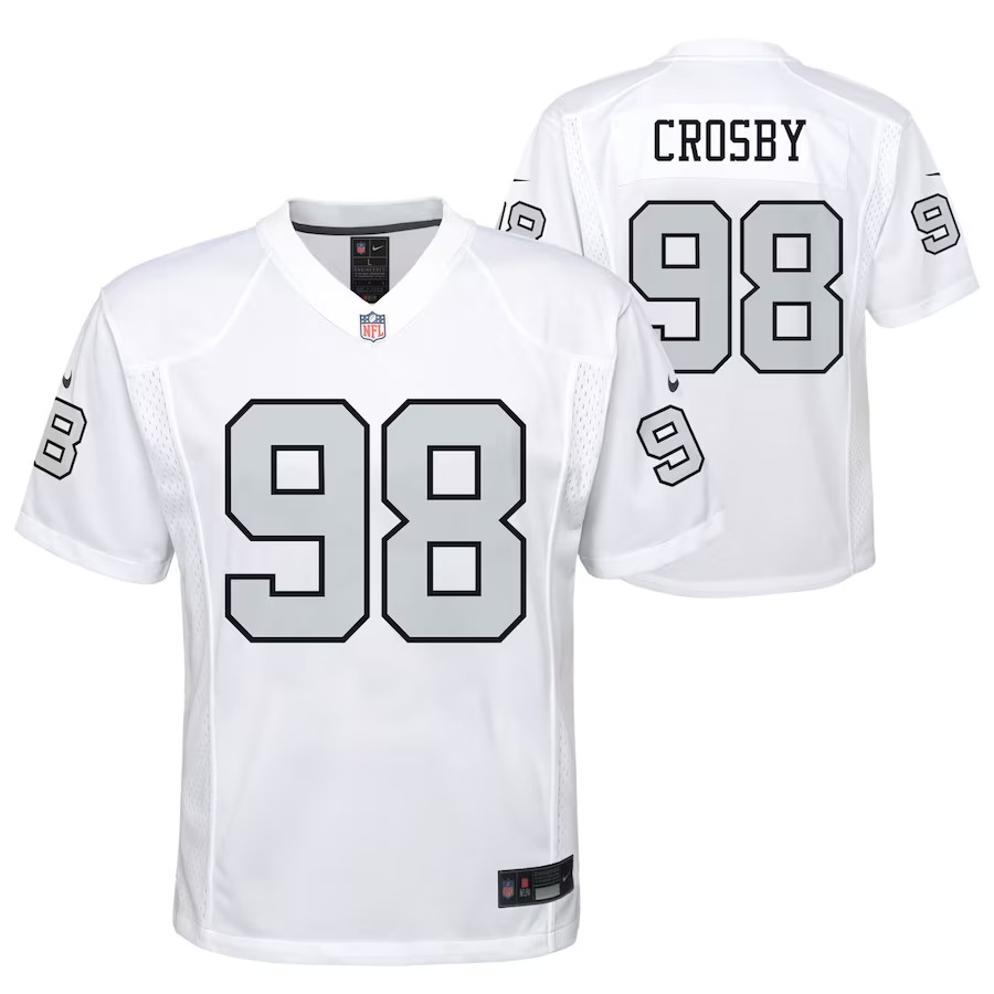 Youth Las Vegas Raiders Maxx Crosby Nike White Game Jersey