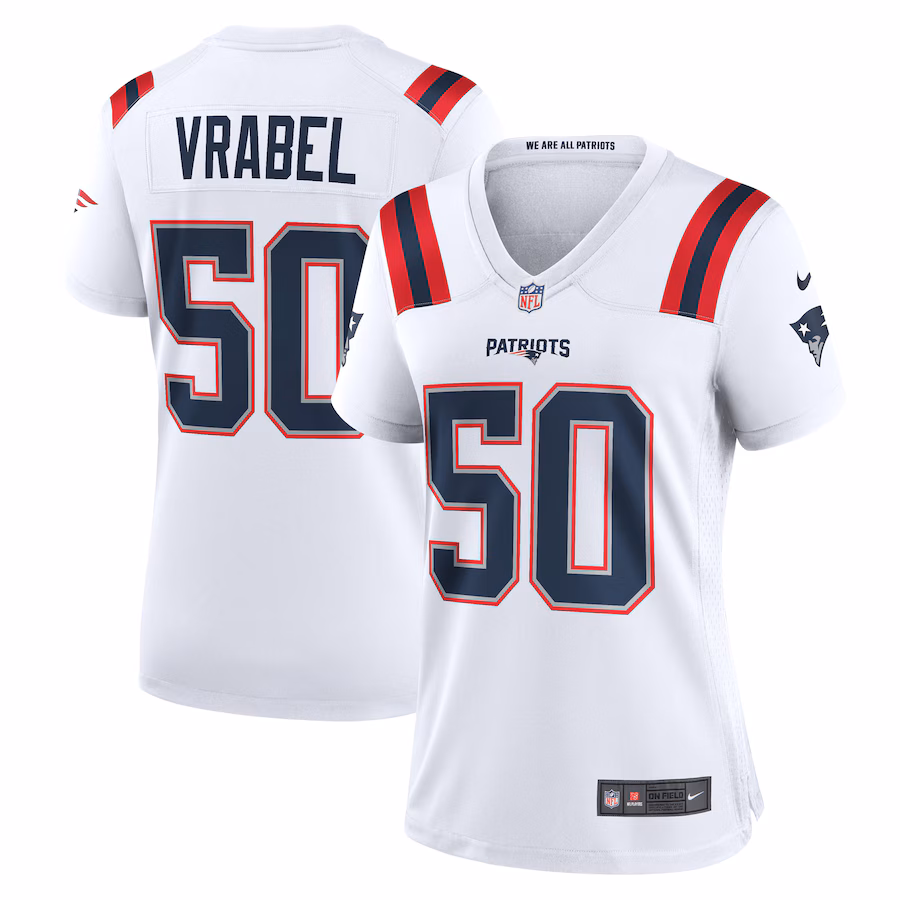 Women's New England Patriots Mike Vrabel Nike White Retired Player Game Jersey