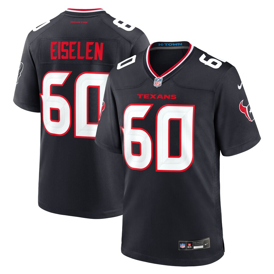 Men's Houston Texans Dieter Eiselen Nike Navy Team Game Jersey