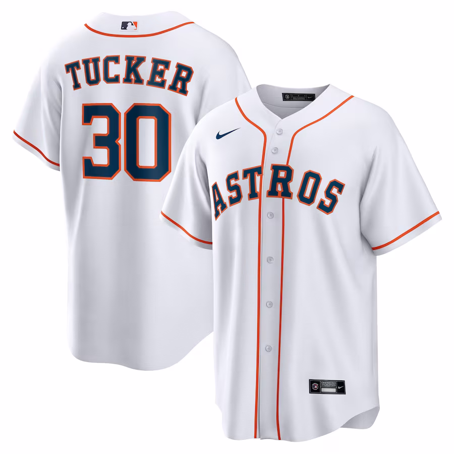 Men's Houston Astros Kyle Tucker Nike White Home Official Replica Player Jersey