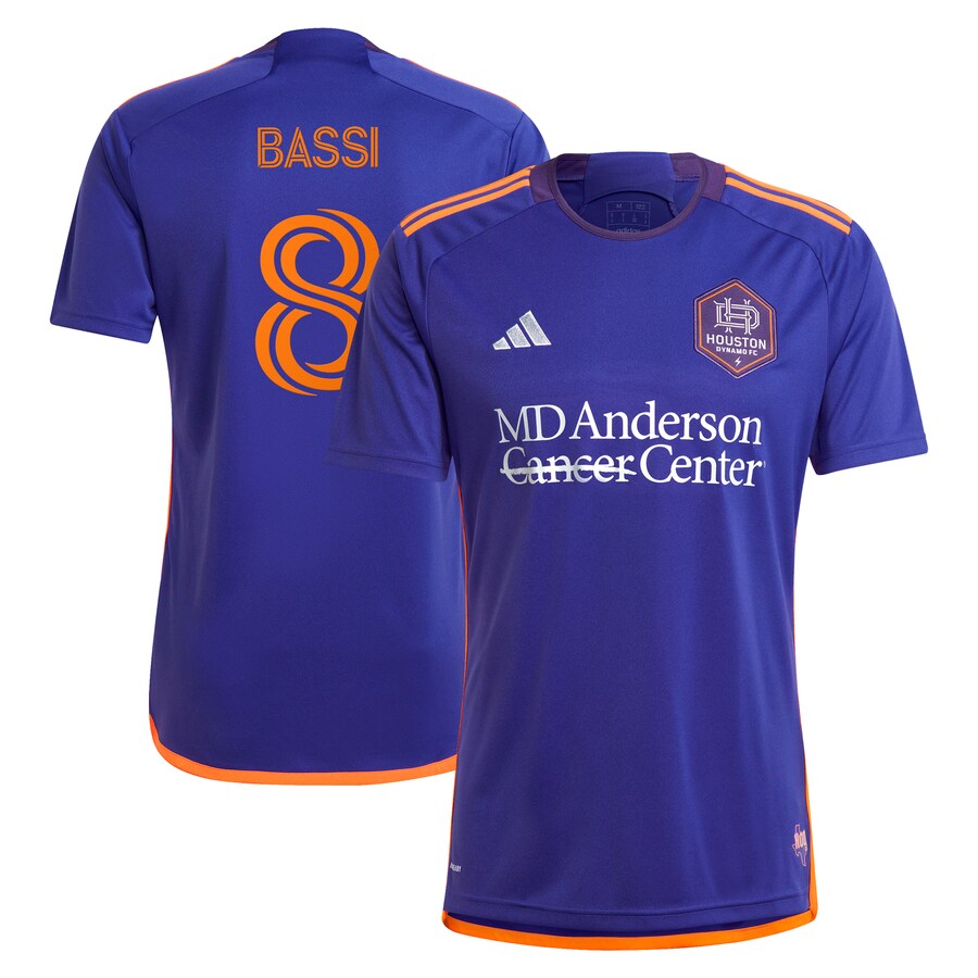 Men's Houston Dynamo FC Amine Bassi adidas Purple 2024 Still Holdin' Replica Player Jersey