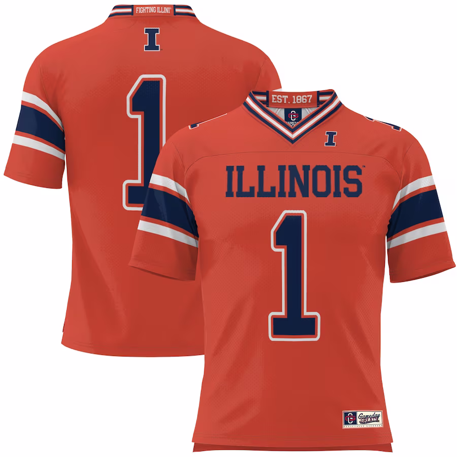 #1 Illinois Fighting Illini GameDay Greats Football Jersey - Orange