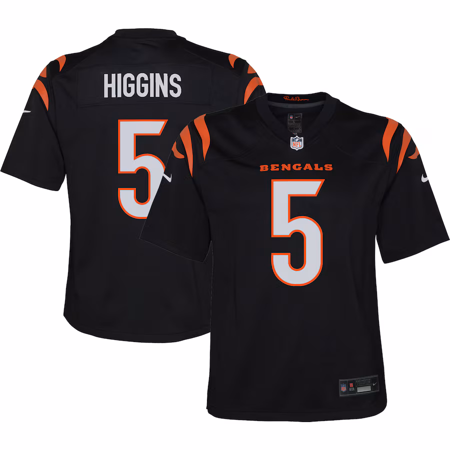 Youth Cincinnati Bengals Tee Higgins Nike Black Game Jersey