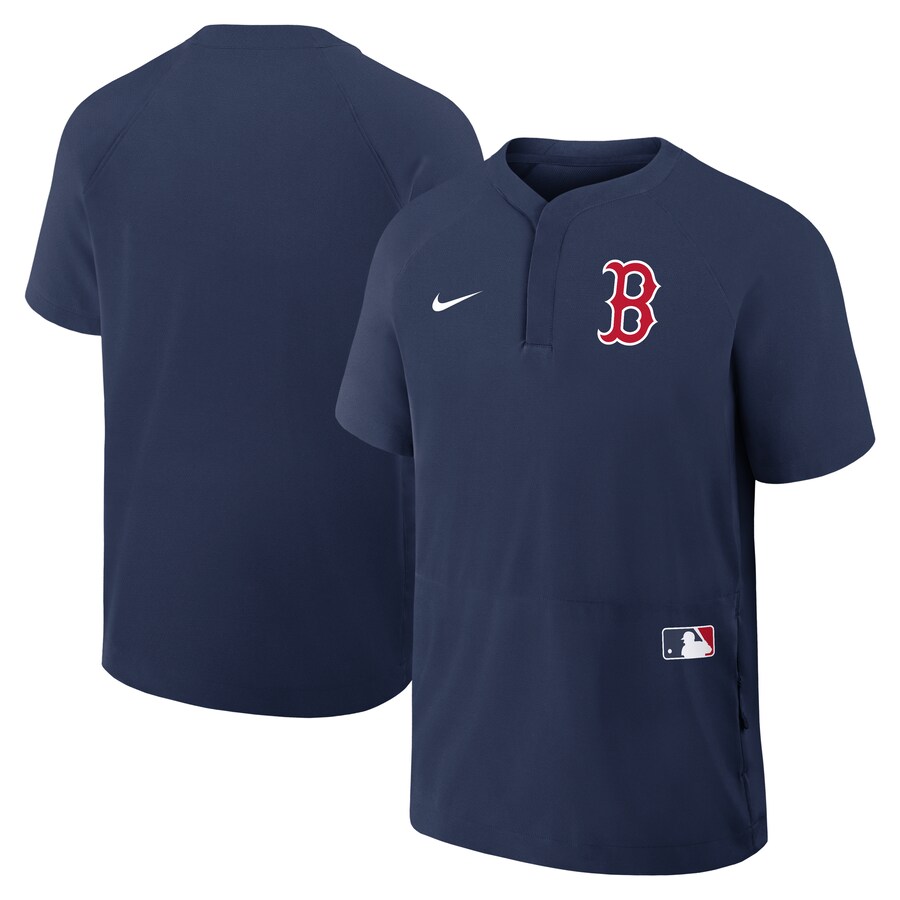 Men's Boston Red Sox Nike Navy Authentic Collection Raglan Short Sleeve Windshirt
