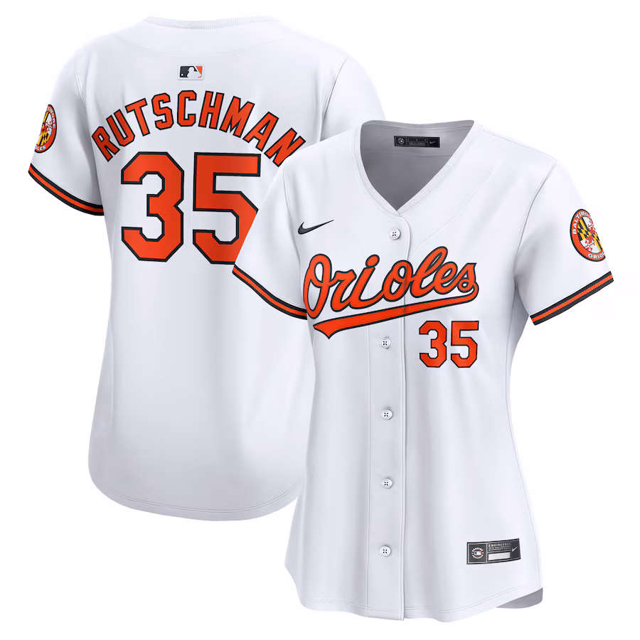 Women's Baltimore Orioles Adley Rutschman Nike White Limited Player Jersey
