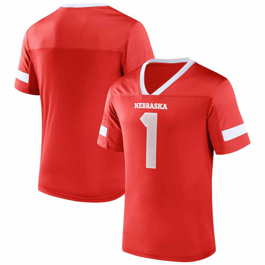 Nebraska Huskers Fanatics #1 Kickoff Winner Replica Jersey - Scarlet