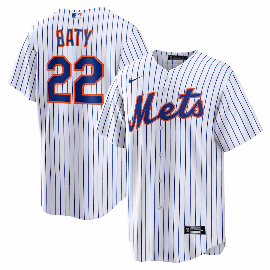 Men's New York Mets Brett Baty Nike White Replica Player Jersey