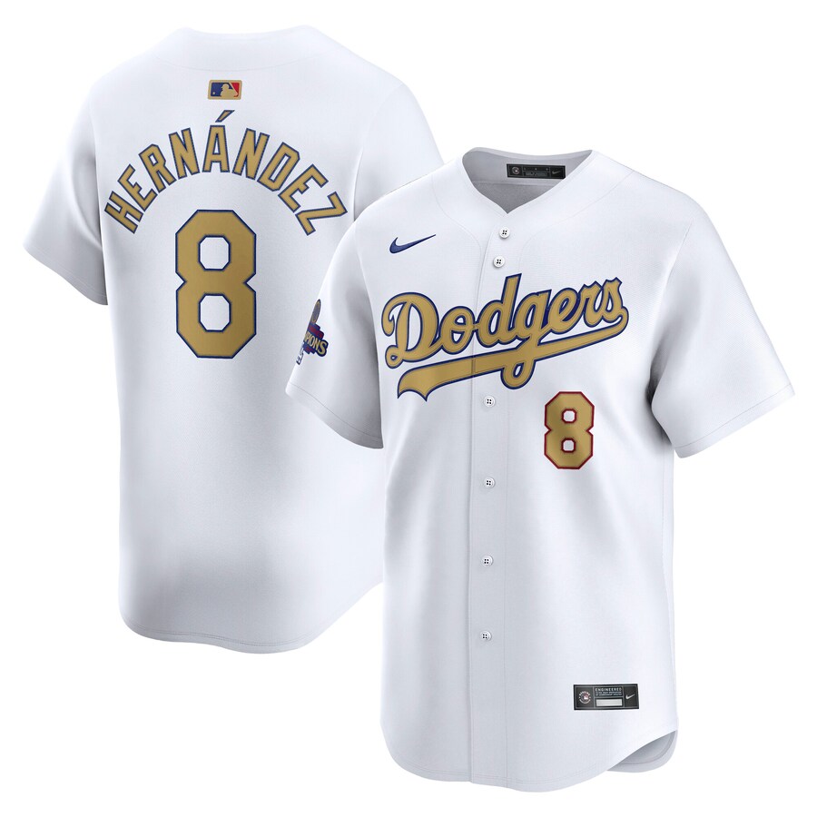 Men's Los Angeles Dodgers Enrique Hernández Nike White 2025 Gold Collection Limited Jersey