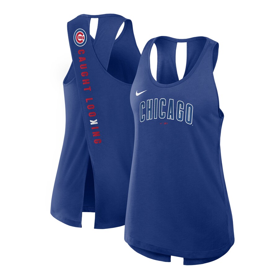 Women's Chicago Cubs Nike Royal Crisscross Performance Tank Top