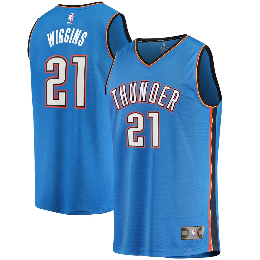 Men's Oklahoma City Thunder Aaron Wiggins Fanatics Blue 2021/22 Fast Break Replica Jersey - Icon Edition