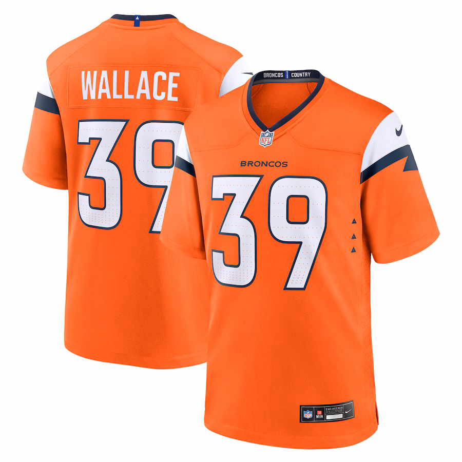 Men's Denver Broncos Levi Wallace Nike Orange Team Game Jersey